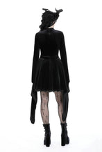 Load image into Gallery viewer, Gothic spider web sexy chest large sleeve velvet dress DW891