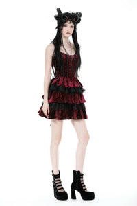 Blood red lost girl frilly dress DW895