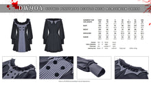 Load image into Gallery viewer, Gothic pinstripe ruffle neck academism dress DW904