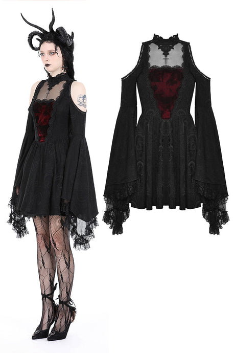 Gothic ghost sexy shoulder big sleeves dress DW910