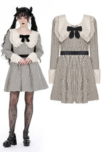 Load image into Gallery viewer, custom made link of Classic vintage big lapels classy striped dress DW912