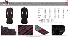 Load image into Gallery viewer, Gothic vampire black spelling out scarlet red velvet dress DW913