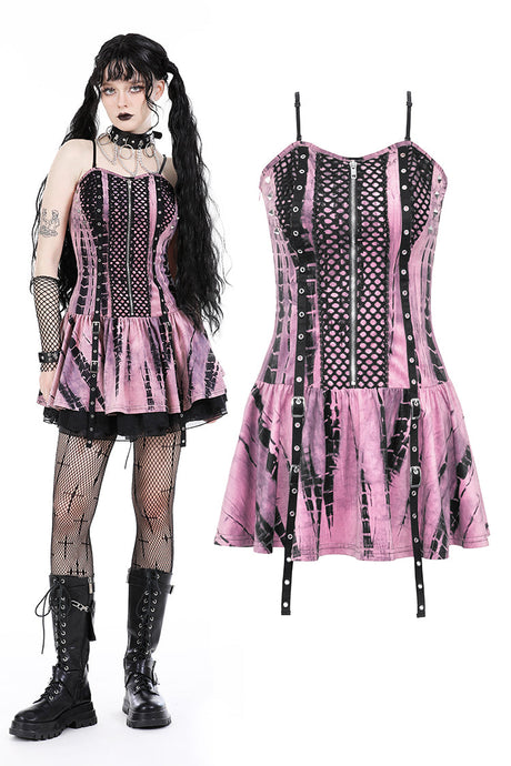 Punk pink dye rebel dress DW914