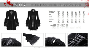 Gothic haunted cross bell sleeves dress DW917