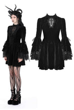 Load image into Gallery viewer, Gothic haunted cross bell sleeves dress DW917