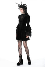 Load image into Gallery viewer, Gothic haunted cross bell sleeves dress DW917