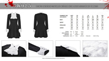 Load image into Gallery viewer, Gothic princess contrast ruffle neck dress (colorfast fabric) DW925