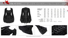 Load image into Gallery viewer, Gothic luxe lace-trim pattern velvet dress DW930