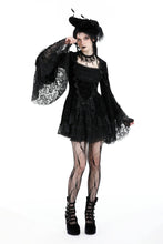 Load image into Gallery viewer, Gothic luxe lace-trim pattern velvet dress DW930
