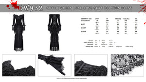 Gothic queen luxe rose sexy bodycon dress DW932