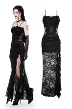 Load image into Gallery viewer, Gothic lace see-through sexy waist lace maxi strap dress DW935