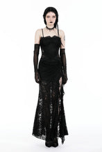 Load image into Gallery viewer, Gothic lace see-through sexy waist lace maxi strap dress DW935