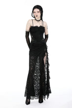 Load image into Gallery viewer, Gothic lace see-through sexy waist lace maxi strap dress DW935