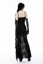 Load image into Gallery viewer, Gothic lace see-through sexy waist lace maxi strap dress DW935