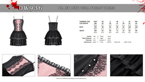 Black pink doll frilly dress DW936