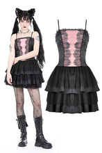 Load image into Gallery viewer, Black pink doll frilly dress DW936
