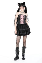 Load image into Gallery viewer, Black pink doll frilly dress DW936