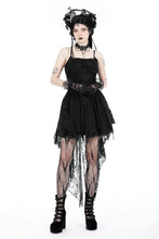 Load image into Gallery viewer, Gothic black rose bloom dovetail lace dress DW937