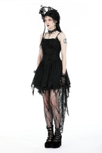 Load image into Gallery viewer, Gothic black rose bloom dovetail lace dress DW937