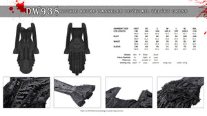 Gothic retro tasseled dovetail velvet dress DW938