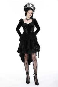 Gothic retro tasseled dovetail velvet dress DW938