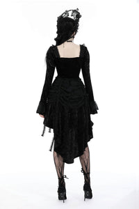 Gothic retro tasseled dovetail velvet dress DW938