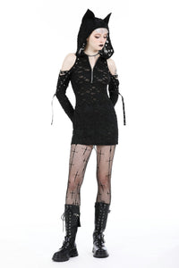 Punk devil cat slim dress DW940