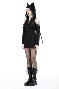 Punk devil cat slim dress DW940