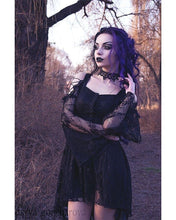 Load image into Gallery viewer, Gothic dress of ghost cocktail lace with button row DW053BK - Gothlolibeauty