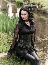 Load image into Gallery viewer, Chiffon material blouse with lace sleeves IW068 - Gothlolibeauty