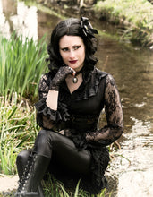 Load image into Gallery viewer, Chiffon material blouse with lace sleeves IW068 - Gothlolibeauty