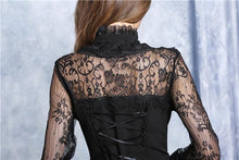 Load image into Gallery viewer, Chiffon material blouse with lace sleeves IW068 - Gothlolibeauty