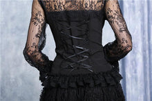 Load image into Gallery viewer, Chiffon material blouse with lace sleeves IW068 - Gothlolibeauty