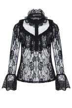 Load image into Gallery viewer, Gothic lolita hearted lace blouse IW076 - Gothlolibeauty