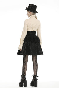 Steampunk lady lace up collar blouse IW080