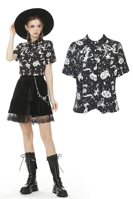 Star divination leisure vacation blouse IW082