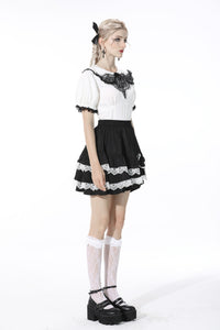 The heart drip black blood blouse IW083