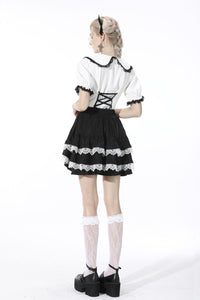 The heart drip black blood blouse IW083
