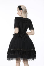 Load image into Gallery viewer, Black lolita doll collar vertical chiffon blouse IW084