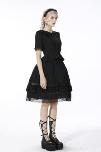Black lolita doll collar vertical chiffon blouse IW084