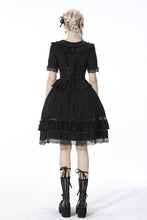 Load image into Gallery viewer, Black lolita doll collar vertical chiffon blouse IW084