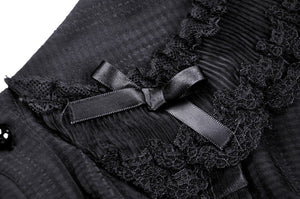 Black lolita doll collar vertical chiffon blouse IW084