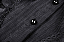 Load image into Gallery viewer, Black lolita doll collar vertical chiffon blouse IW084