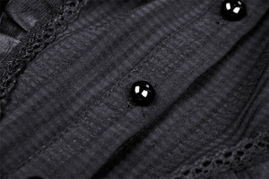 Black lolita doll collar vertical chiffon blouse IW084