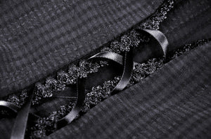 Black lolita doll collar vertical chiffon blouse IW084