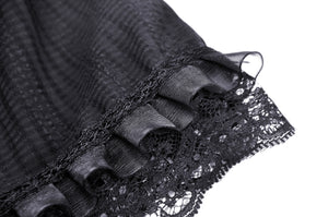 Black lolita doll collar vertical chiffon blouse IW084