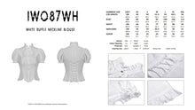 Load image into Gallery viewer, White ruffle neckline blouse IW087WH