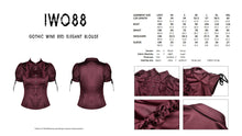 Load image into Gallery viewer, Gothic wine red elegant blouse IW088