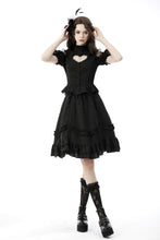 Load image into Gallery viewer, Gothic hearted tulle shoulder sexy blouse IW089