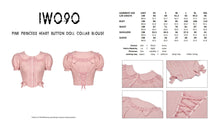 Load image into Gallery viewer, Pink princess heart button doll collar blouse IW090